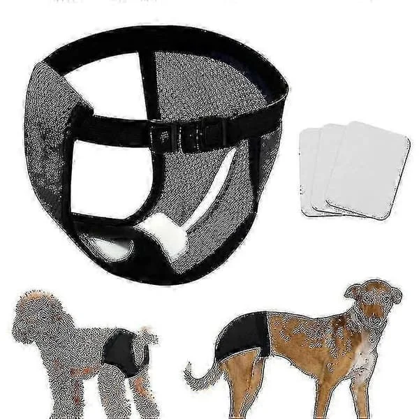 5-pack Hundblöjor Byxor För Löptikar Med 3 Sanitära Skydd Hund Mens Trosor Tvättbara Hundskyddsbyxor