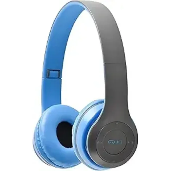 【YD】Upgraded Hybrid Noise Cancelling Headphones, Wireless Bluetooth Over-Ear Headphones with Microphone, Hi-Fi Sound, Deep Bass, Soft Earpads, Blue