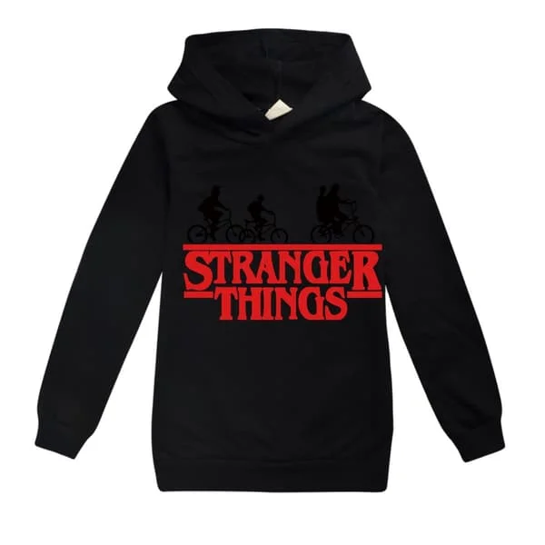 Stranger Things Huppari Villapaita Syksy/Talvi Musta Musta Musta-FX- Musta 160cm