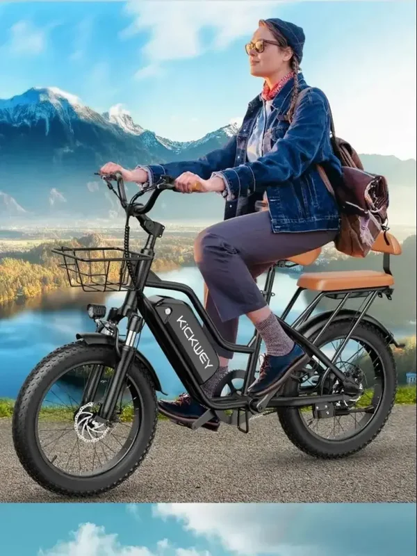 AliExpress - KICKWEY LD20 Erwachsenen-Elektrofahrrad 750W Motor 48V 20AH Akku City-Pendler-E-Bike 20*3,0" Reifen E-Bike mit Rücksitz