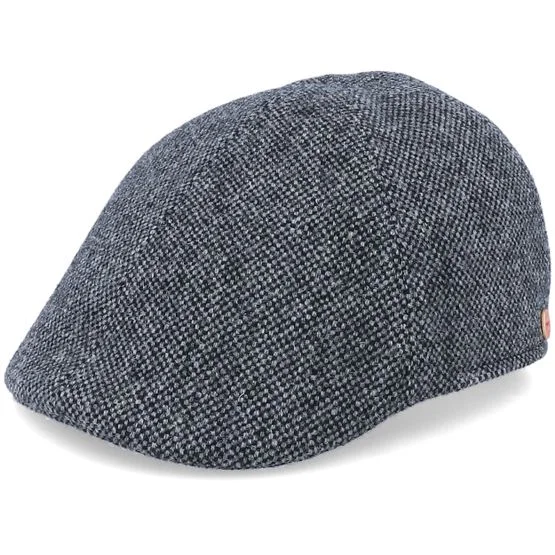 Mayser - Schwarz Flatcap Cap - Paddy Tweed Black Flat Cap @ Hatstore
