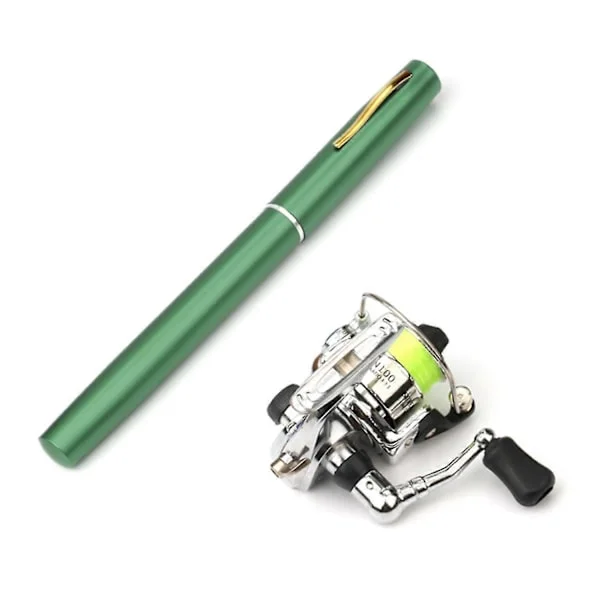 Hopfällbart Fiskespö Rulle Combo Mini Penna Fiskespö Kit Teleskopiskt Fiskespö Spinnrulle Co