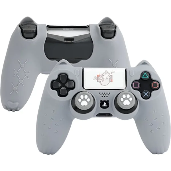 PS4-kontroll Skin med Katt-Tassar - Anti-Halk Silikon Skin Skyddande Omslag för PS4 Trådlös Kontroll