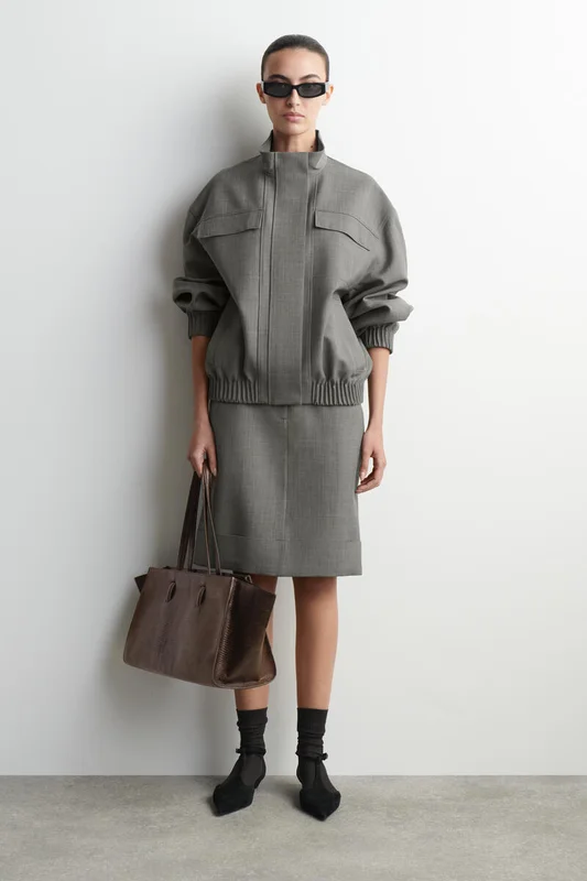 COS Women's Borsa Tote Monument In Pelle in Marrone