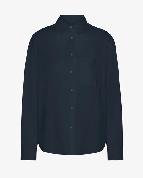 Organic Oversized Shirt - Navy Blue - Female - 2XL