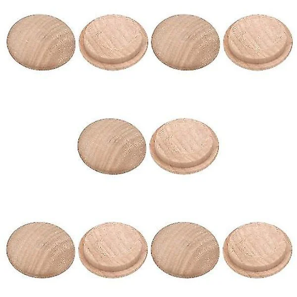 100 stk Runde Treknapper Plugger 25mm Dia Hardved Møbelknapper Lopp Tre Skrue Deksel For Skruehull