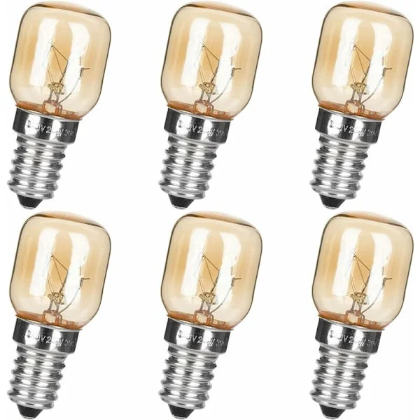 E14 LED-lampa 6-pack 25W Dimbar för saltlampor, kylskåp & mikrovågsugn [ZHE]