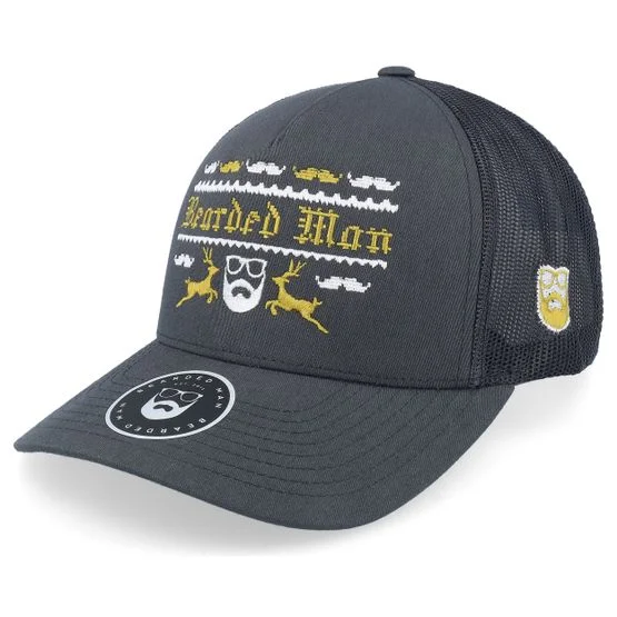 Ho-Ho-Hats - Šedá trucker Kšiltovka - Ugly Christmas Logo Grey Trucker @ Hatstore