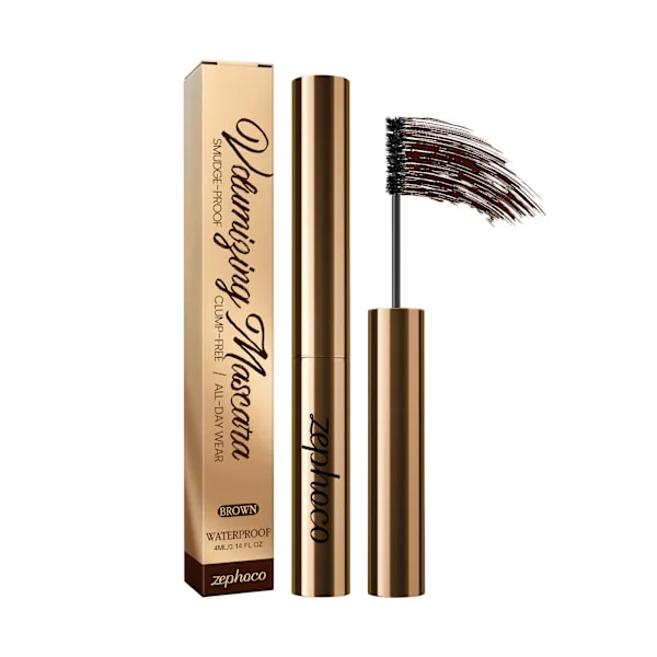 Brun mascara, hverdagsbruk, levende farge, flekkfri, naturlig krøllende, praktisk og vakker mascara.