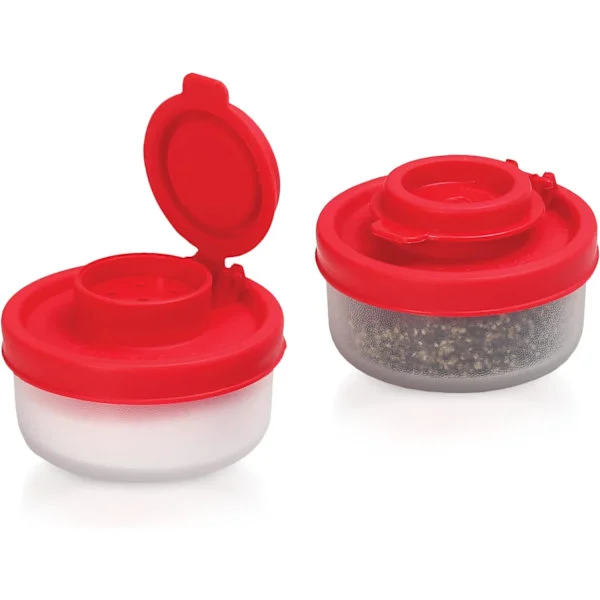 Salt and Pepper Shakers Moisture Proof Set of 2 Small Mini Salt Shakers for Camping Picnic Outdoors - Small, 2-pack-FF-