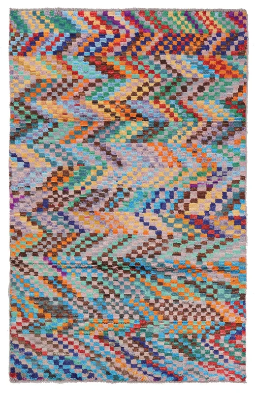Berber Colourful Rug Modern Black/Dark Grey (Wool, )