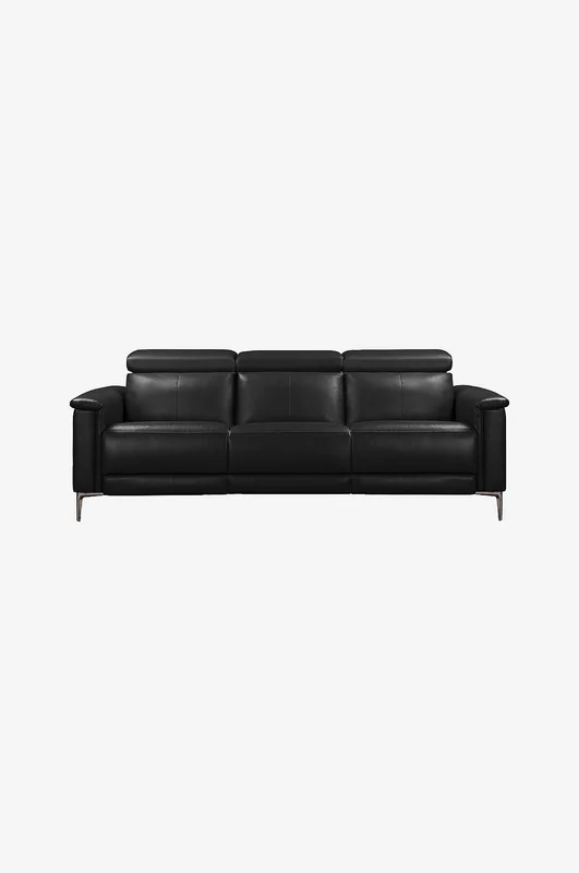 Loft24 - Sofa 3-personers sofa med 2 elektriske liggestole Lund - Sort - 3-pers sofaer - Fra Homeroom