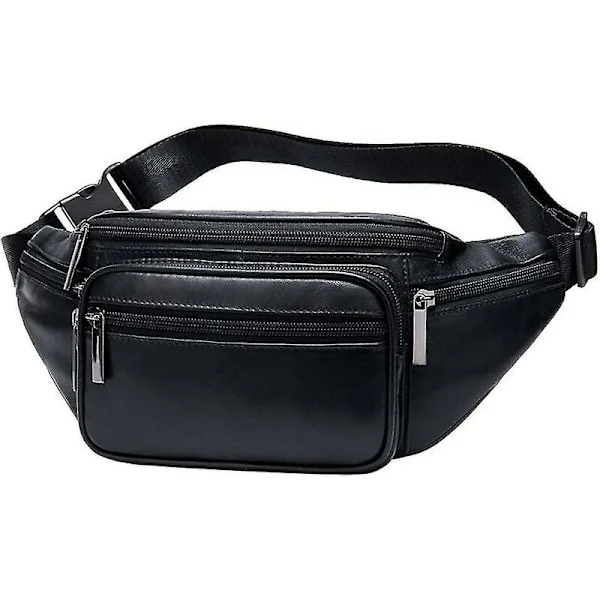 Leather Waist Pack Fanny Pack for Men Women Travel Hiking Running Hip Belt Slim Cell Phone Wallet