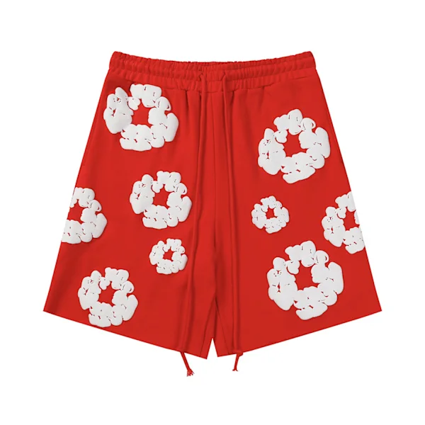 Denim Tears Herre Dame Street Style Hip Hop Casual Shorts rød