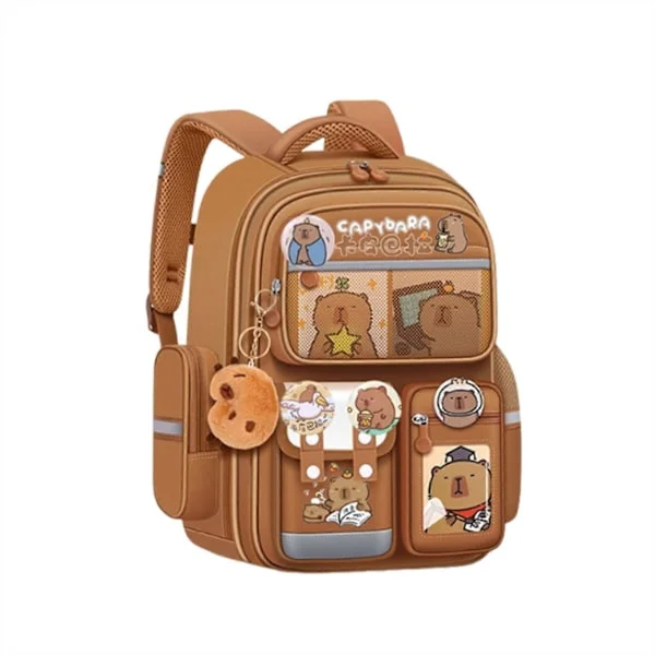Unique Capybara Design Backpack for Primary School Students Ergonomic School Bag with Adjustable Strap for Comfort 01 09style 1