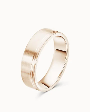 Eric Wedding Ring for Men with Matte Surface 18K Rose Gold - Engagement Rings & Wedding Rings from Vanbruun