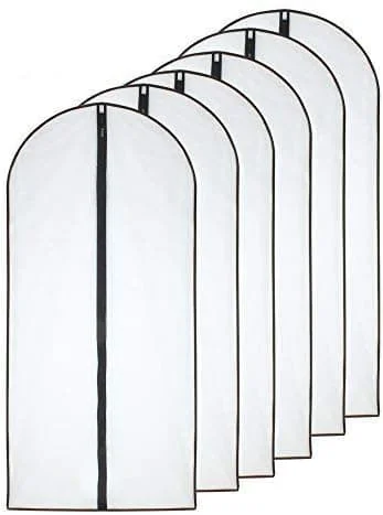 Møllsikre klesposer 60 x 120 cm (24' x 48') Svart side Pustende Gjennomsiktig Klespose Full Glidelås Poser for Vinterjakker Jakker Klær (10-pakning)