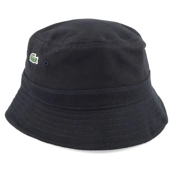 Lacoste - Sort bucket Hat - Small Logo Black Bucket @ Hatstore