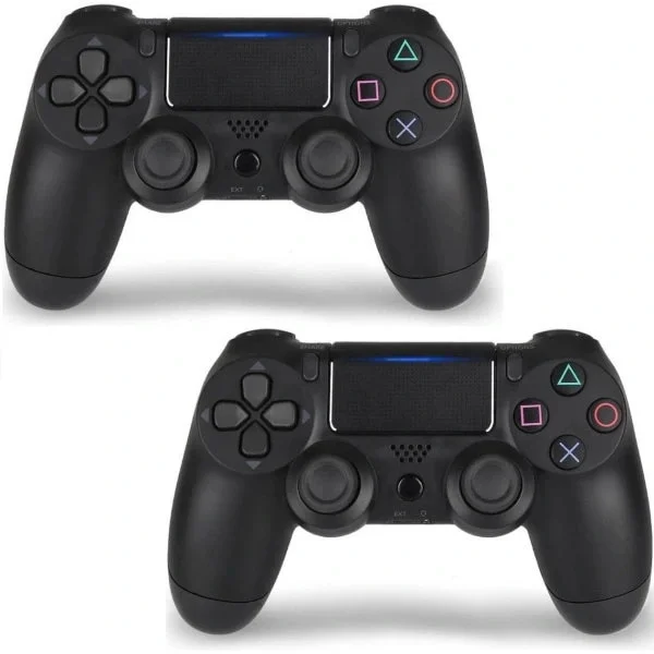 2 kpl PS4 langaton ohjain DoubleShock -peliohjain PlayStation 4 -konsolille, värinätoiminnolla varustettu yhteensopiva ohjain, musta