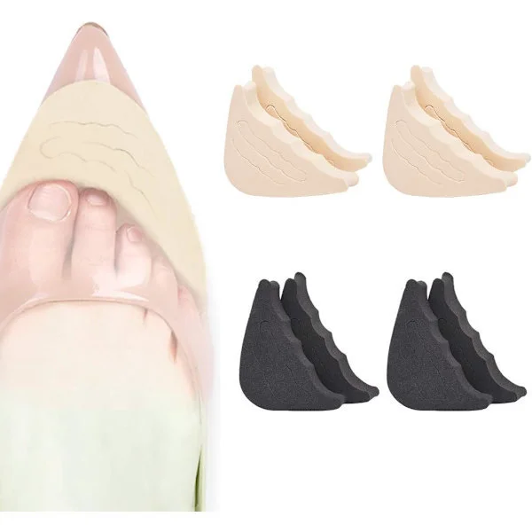 Genanvendelige tåfyldningsindlæg, justerbare tåpropper til store indlægssåler til kvinder, mænd, pumps, flade sko, sneakers (4 par)