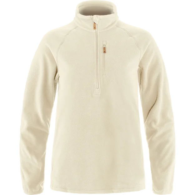 Fjällräven Women's Övik Lite Fleece Half Zip in Chalk White, Recycled Polyester | Size: Large