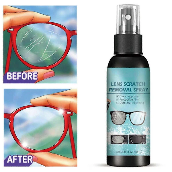 Spray för borttagning av repor på linser Glasögon Vindruta Glas Reparationsvätska 100ml