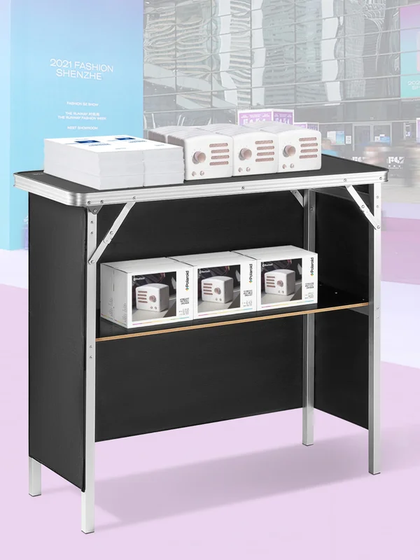 AliExpress - SucceBuy Table de bar pliante et portable, table de podium pour spectacle de pique-nique de fête, comprend un étui de transport, une jupe