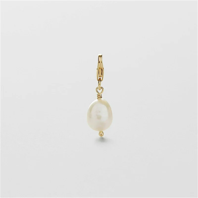 Pearl Charm - 24K Gold Plated Sterling Silver - Safira