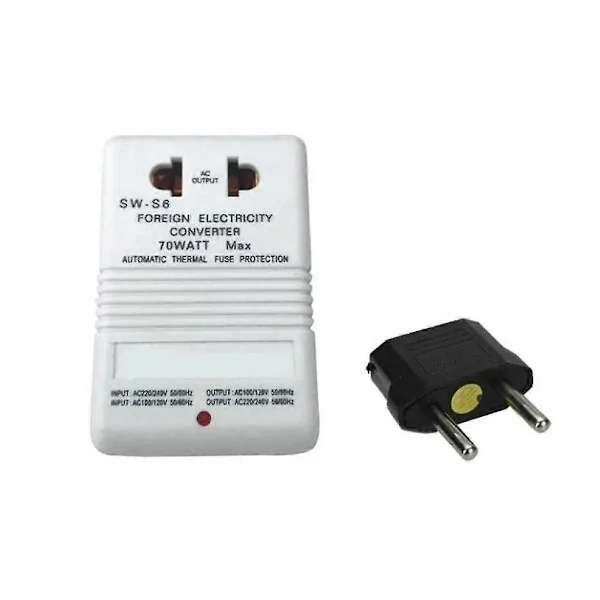 70W Step Up Eller Down Spänningsomvandlare Transformator 110V/120V Till 220V/240V Dubbelkanal Spänningsomvandlare Adapter EU-kontakt