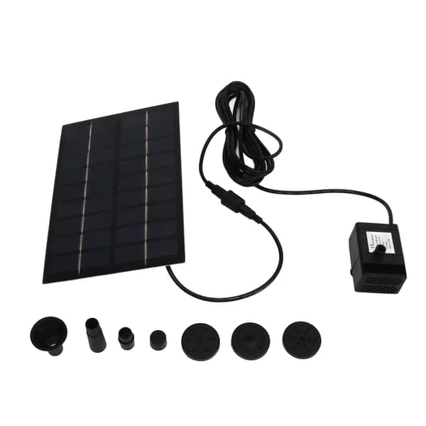 Solcellevandpumpe sæt 9V 1.8W Nem montering Anti-tilstopningsnet Solcelledam pumpe med dyser til havedam dekoration