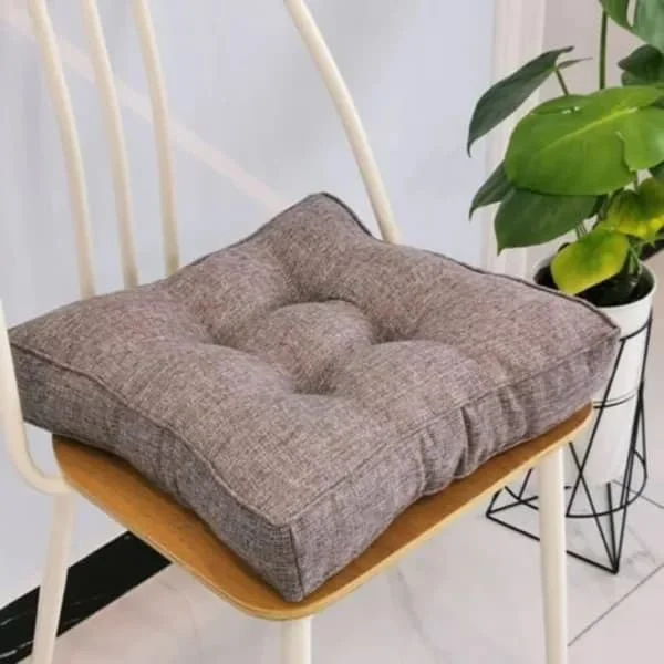 TS Trädgårdsdynor, tjocka 10 cm, i mjuk bomull, 40 x 40 cm, för kontor, matsal, hem (40 x 40 x 10 cm, grå)