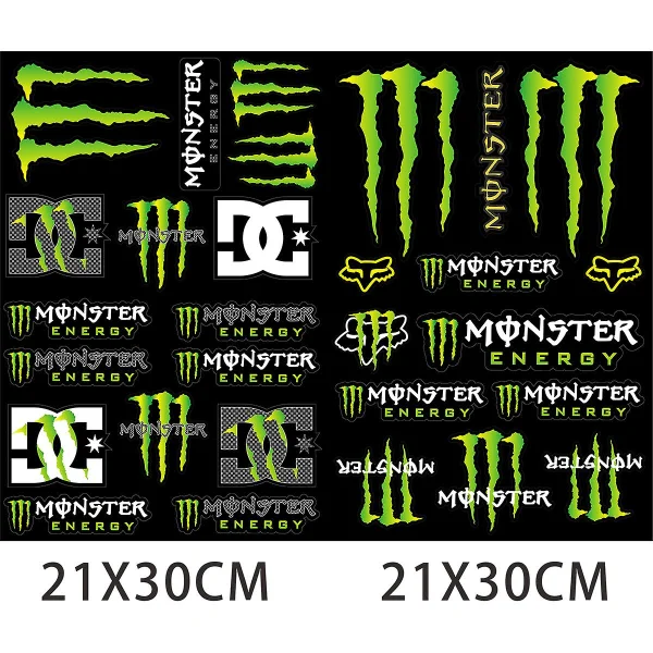 Racing Motorcykel Monster Energy Sticker Hjelmdekal