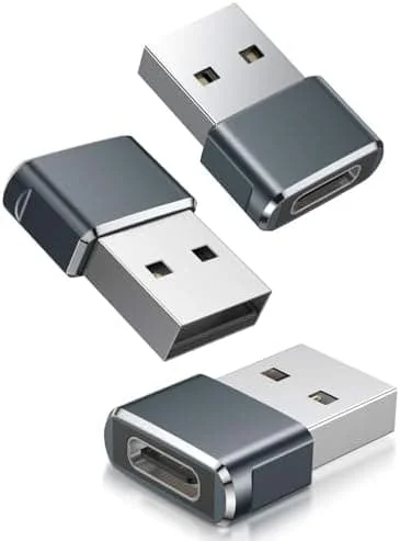 Apple iPhone 16 Laddare Adapter, USB till USB C Adapter 3-pack, USB C Hona till USB A Hane Typ C Konverterare för Apple Watch