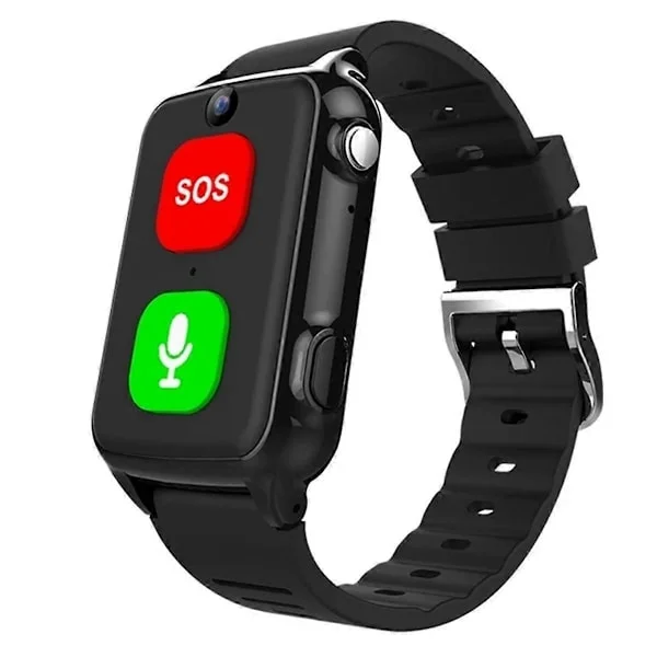 GPS-klocka för äldre 4G Spårningsarmband Hälsa Temperatur SOS-lokalisator för äldre GPS-spårare Armbandsur med kamera