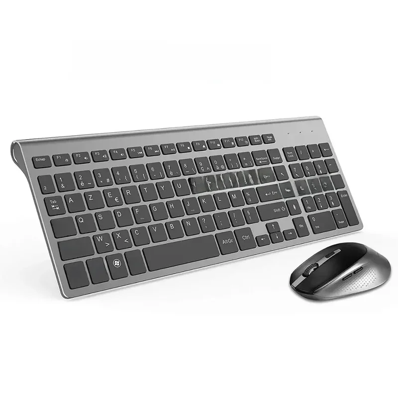 AliExpress - Wireless Keyboard and Mouse Combo French(AZERTY) Russian Spain USA Layout 2400DPI 2.4G Full Size Silent Button Keyboard Mouse Set for 