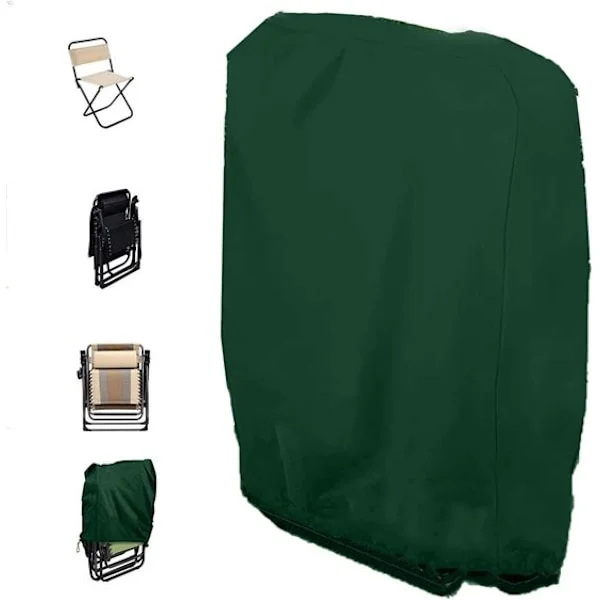 Hage stol trekk - Beskyttelsestrekk for hagemøbler - Vanntett stol trekk - 71x20/34x110cm - 210D Oxford-duk - Grønn