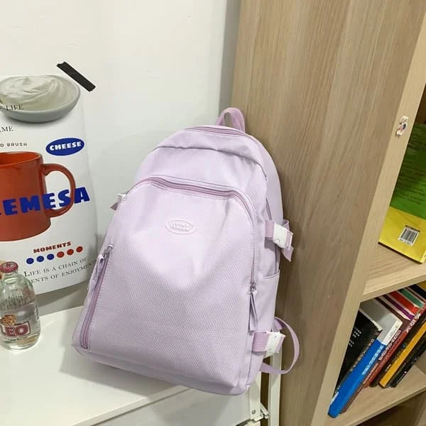 Student School Bag Girl School Bag Female College High School Student Cute Soft Girl Backpack High School Student Large Capacity Backpack - Purple