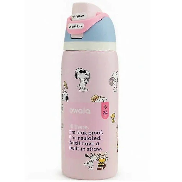Ny Owala Snoopy Vattenflaska Exklusiv Tumbler 24/32oz Present i Kartong Rosa