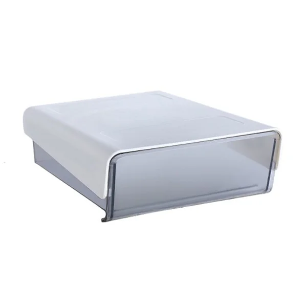 Under-desk drawer organizer without drilling, strong under-table storage box, food storage white + black