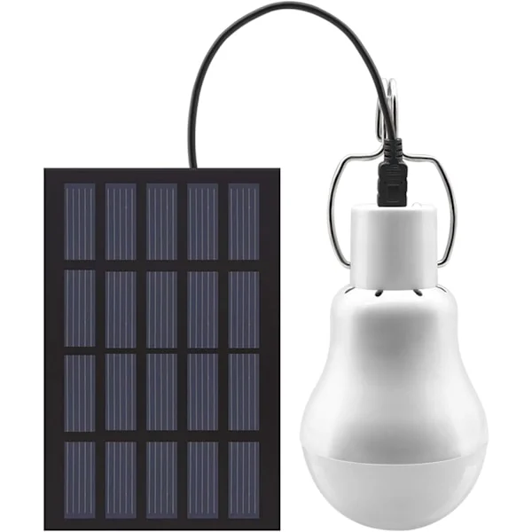 Soldriven LED-lampa - Bärbar USB laddningslykta Lampa Spotlight Inomhuskontor Kök Läsning med solpanel för utomhusvandring Campingtält F