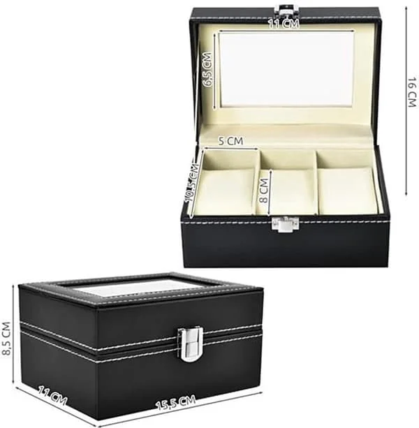 Elegant Watch Box: 3 Slots~For~Men & Women