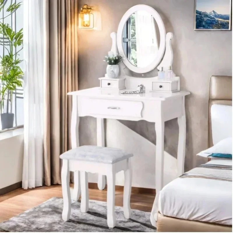 AliExpress - Rosahqnda Modernes Schminktisch-Set mit Spiegel und Hocker, Holz-Schminktisch mit Stauraum, für Wohnzimmer, Schlafzimmer, Badezimmer