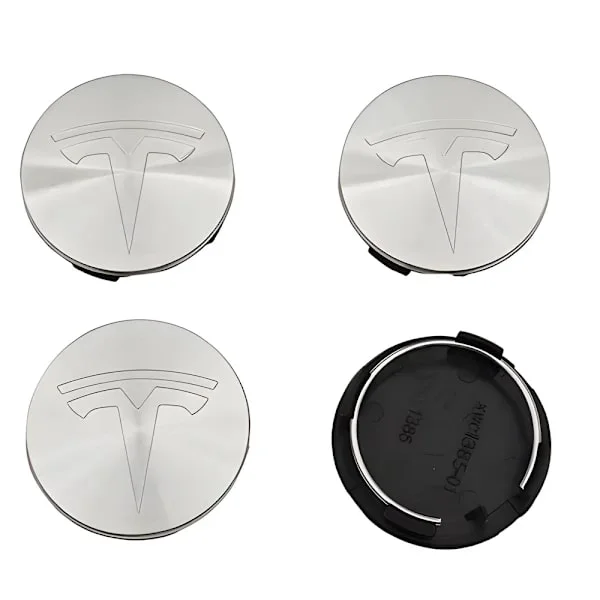 4-pack Tesla centrumkåpor - Hjulnavsemblem 56mm