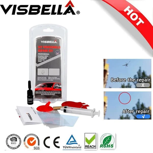 Visbella Stenskottslagning Kit för Stenskottsreparation Kit Vindrutereparation