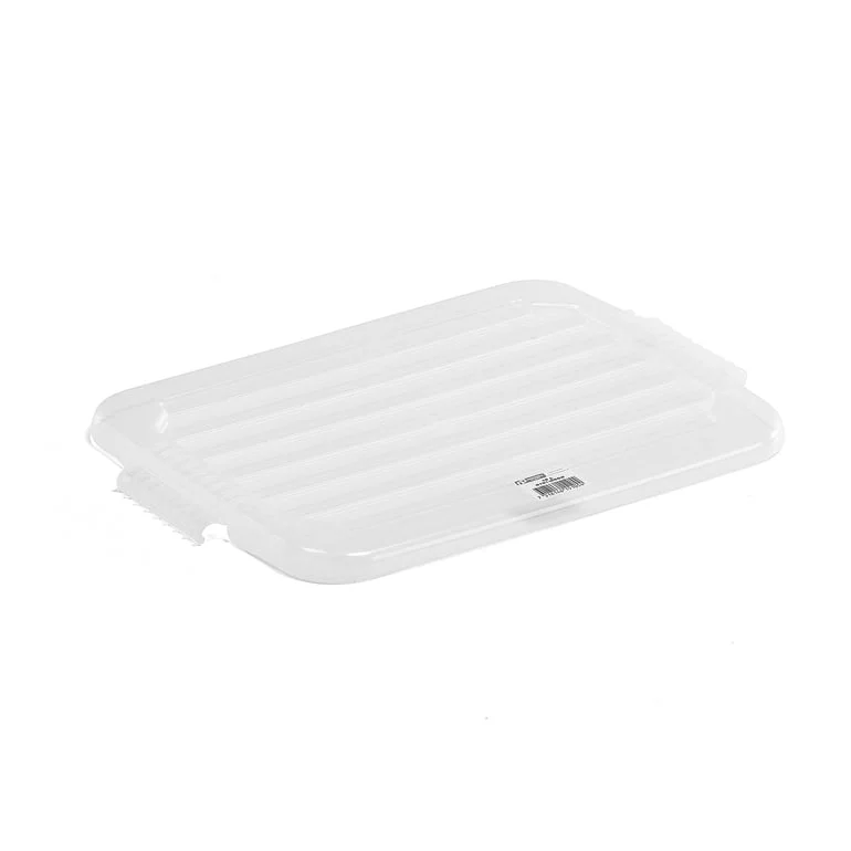 Lokk til plastkasse, 15 l, transparent