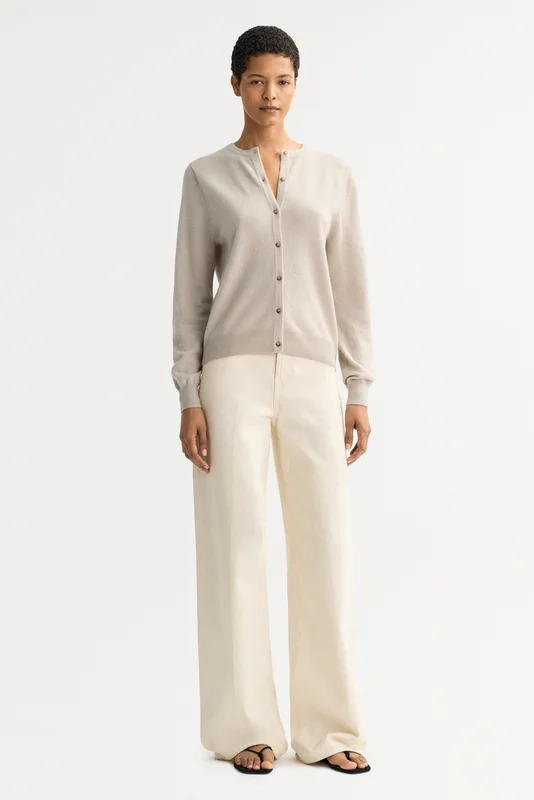 Soft Goat - Cardigan - Women cashmere sweater - XS - Chalk