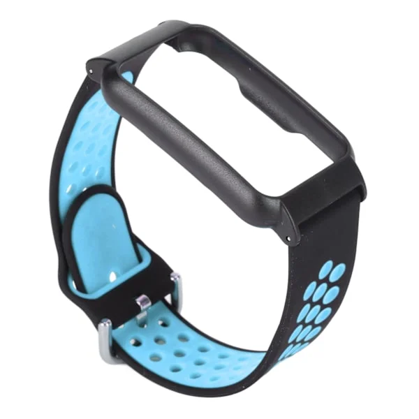 20 mm silikonarmband mjukt andningsbart snyggt bekvämt lättvikt för OPPO FREE Smart Watch Svart Blå + Svart Skal