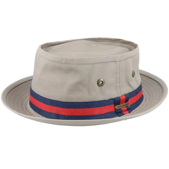 Stetson Herren Pork Pie Hut Co/Pes Beige Pork Pie Beige Größe M 57cm Baumwolle Polyester Mischgewebe Klassisch