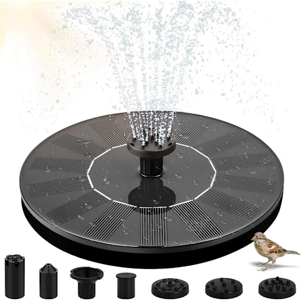 Lavpris Kampanje! Fontene - Solar Fontene / Vannfunksjon Fontene Solcelle - 13 cm Svart Svart Svart Svart