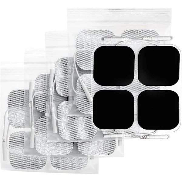 Tredje generasjons TENS-elektrodeplater, 50x50 mm, lateksfrie, 20 puter per pakke, oppgradert gel, kan brukes opptil 45 ganger, universell 2 mm-